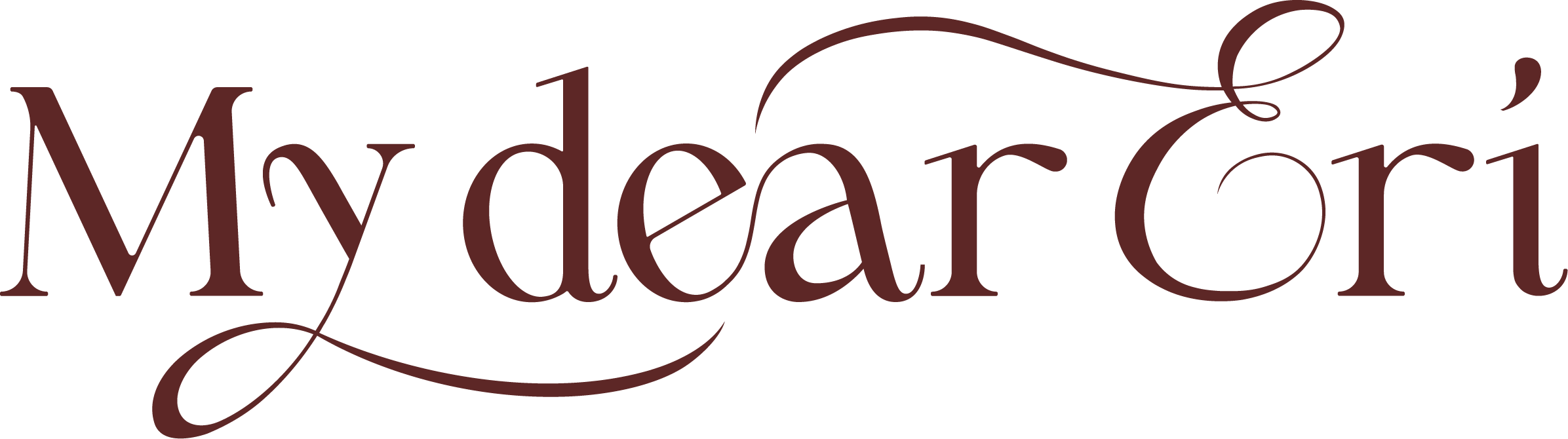 Decorative Wordmark Logo 'My dear Eri' in a stylized font